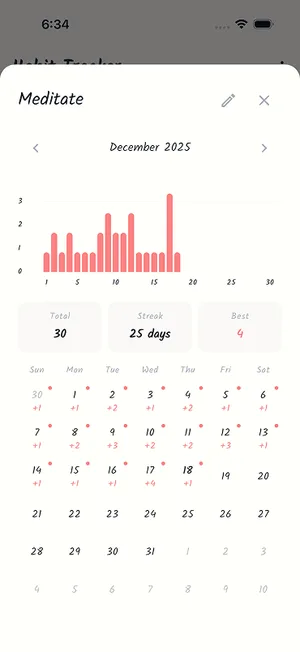 Goal4 — Calendar & stats